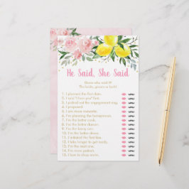 レモンピンクフローラ彼は彼女はブライダルゲームを言った