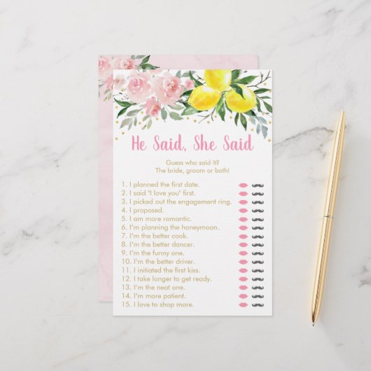 レモンピンクフローラ彼は彼女はブライダルゲームを言った (正面/裏面インサイチュ)