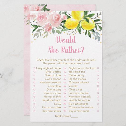 レモンピンクフローラ彼女はむしろブライダルゲーム (正面/裏面)