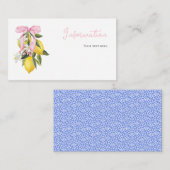 レモンピンクボウコケット赤ちゃんシャワー情報 エンクロージャーカード (正面/裏面)