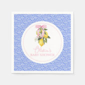 レモンピンクボウラドルチェヴィタベビーシャワー スタンダードカクテルナプキン (正面)