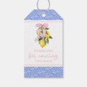 レモンピンクボウ名門私立校風のベビーシャワー ギフトタグ (正面)