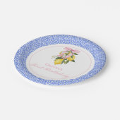 レモンピンクボウ名門私立校風の1歳の誕生日 ペーパープレート (アングル)