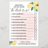 レモンピンク花嫁のシャワーゲームを知ってるか チラシ (正面)