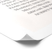 レモンピンク赤ちゃんシャワーガールシーティングチャート ポスター (角)