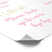 レモンピンク金ゴールドフローラ最初の誕生日マイルストーン ポスター (角)