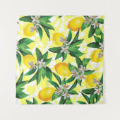 レモンファンタジー:クリエイティブフローラルパターン タペストリー (正面(横))