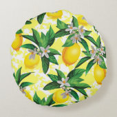レモンファンタジー:クリエイティブフローラルパターン ラウンドクッション (裏面)