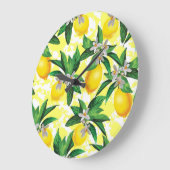 レモンファンタジー:クリエイティブフローラルパターン ラージ壁時計 (傾斜)