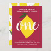 レモンファースト誕生日招待状//夏の1日目 招待状 (正面/裏面)