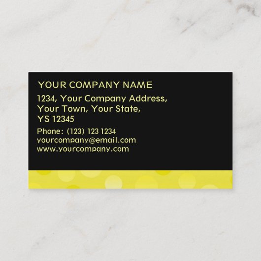 レモンフィズビジネスカードテンプレート黒ストライプ色 名刺 (裏面)