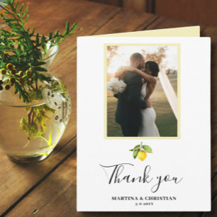 レモンフォト結婚のThank You Fold Card カード
