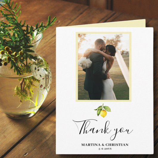 レモンフォト結婚のThank You Fold Card カード