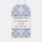 レモンフラワーシトラス葉ブルーホワイトベビーシャワー ギフトタグ (裏面)