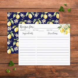 レモンフラワーズツリーブランチ植物性レシピカード