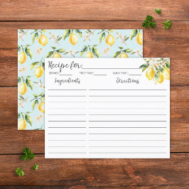 レモンフラワーズツリーブランチ植物性レシピカード