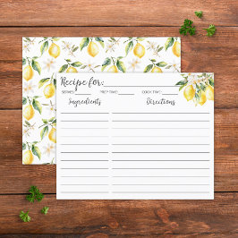 レモンフラワーズツリーブランチ植物性レシピカード