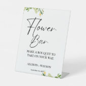 レモンフラワーバーサインブライダルシャワーフラワーサイン 台座サイン (正面)