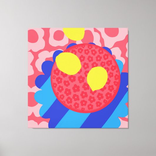 レモンフラワープレート キャンバスプリント (正面)