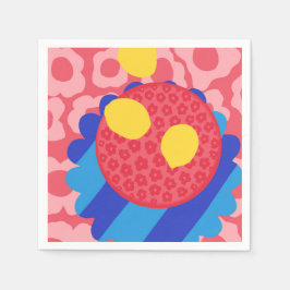 レモンフラワープレート スタンダードカクテルナプキン