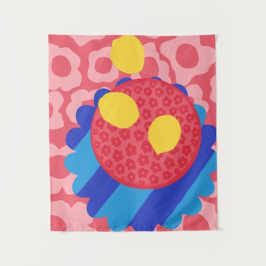 レモンフラワープレート タペストリー (正面)