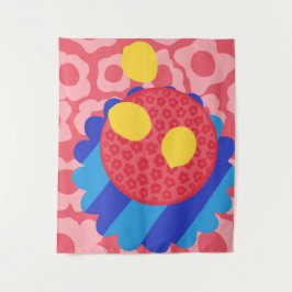 レモンフラワープレート タペストリー