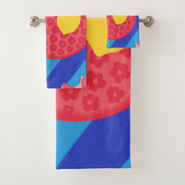 レモンフラワープレート バスタオルセット