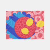 レモンフラワープレート フリースブランケット (正面(横))