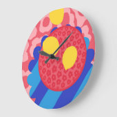 レモンフラワープレート ラージ壁時計 (傾斜)