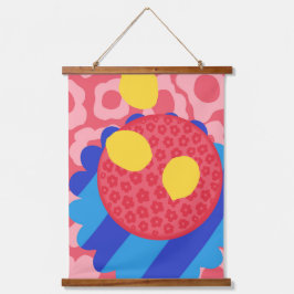 レモンフラワープレート 吊り下げ型タペストリー