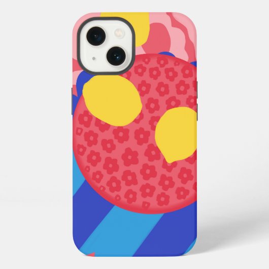 レモンフラワープレート iPhoneケース (裏面)