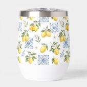レモンフランスカントリーテイル柄 イエロー ブルー (正面)