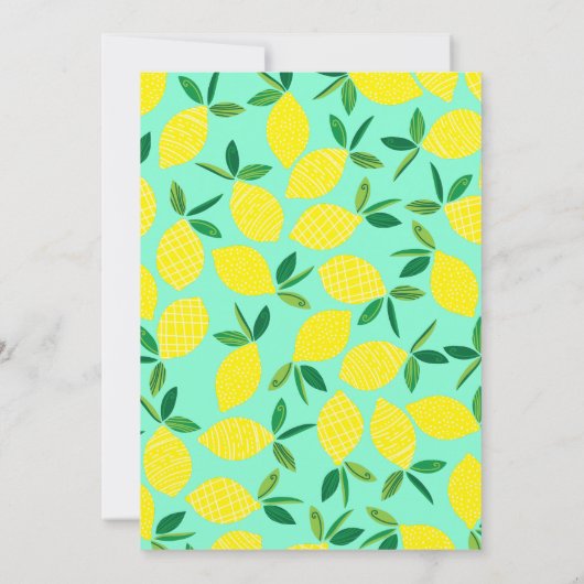 レモンフルーツかわいい子どもたち1歳の誕生日パーティー 招待状 (裏面)