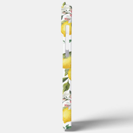 レモンフルーツと葉パターンの水彩 Case-Mate iPhoneケース (裏面 / 左)