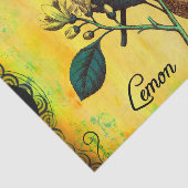 レモンフルーツによっては植物の葉のヴィンテージが開花します 薄葉紙 (詳細)