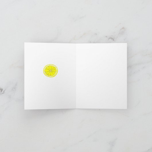 レモンフルーツの水彩画の芸術の絵画ありがとう サンキューカード (内部)