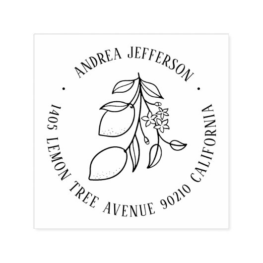 レモンフルーツアンドフラワー名前をカスタムする差出人住所 セルフインキングスタンプ (デザイン)