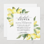 レモンフルーツウォーターエレガントカラーボホブライダルシャワー 招待状 (正面/裏面)