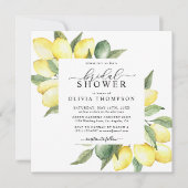 レモンフルーツウォーターエレガントカラーボホブライダルシャワー 招待状 (正面)