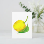 レモンフルーツウォーター絵を描カラーアートズイエローシトラス ポストカード (スタンド正面)