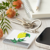 レモンフルーツガーデンプラントストライプ キーホルダー (正面右)