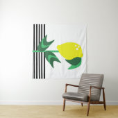 レモンフルーツガーデンプラントストライプ タペストリー (インサイチュ(横))