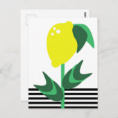 レモンフルーツガーデンプラントストライプ ポストカード (正面/裏面)