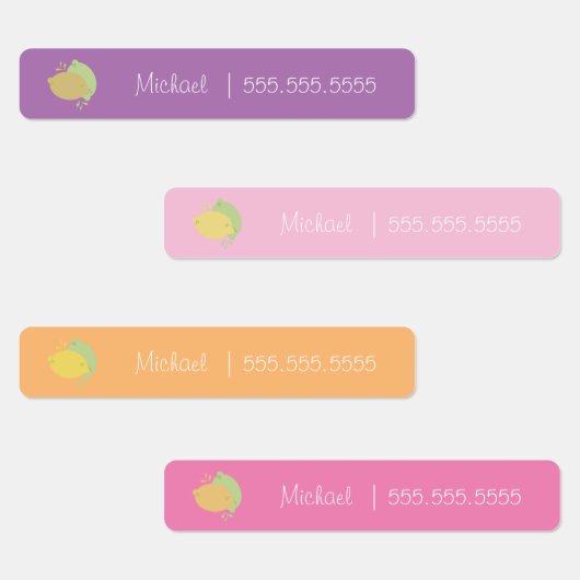 レモンフルーツスクールクラスのランチネーム番号ラベル ラベル (グループ)