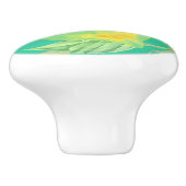 レモンフルーツパターンイエローターコイズグリーン セラミックノブ (側面)