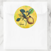 レモンフルーツフラワーズ葉ヴィンテージ植物学 ラウンドシール (バッグ)