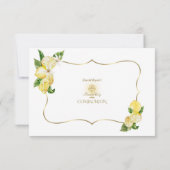 レモンフルーツフラワーズ金ゴールドクロスボーイホーリーコミュニオン サンキューカード (裏面)