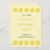 レモンフルーツフレッシュバースデーパーティーの招待状 招待状 (正面/裏面)
