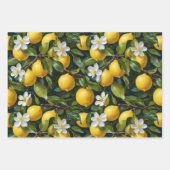 レモンフルーツブロッサム絵を描アート ラッピングペーパーシート (正面2)