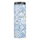 レモンフルーツモノグラム青タイル タンブラー (裏面)